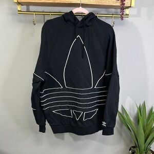 ADIDAS BIG TREFOIL OUT HOODIE BLACK/WHITE